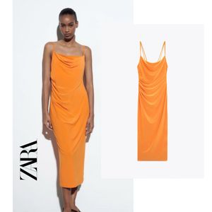 Chic Orange Slip Dress
