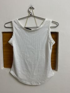 White Sleeveless Tank Top