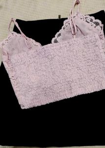 Lavender Camisole Top With Skirt Combo