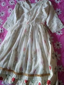 White Full Long Frock (Kids)