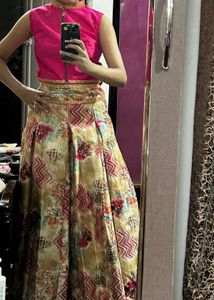 Pink topped indo western styled lenhenga