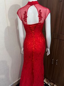 Red Lace Ethnic Gown