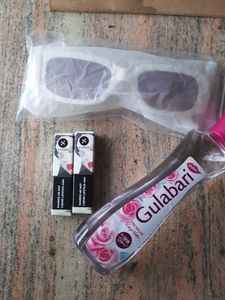 Combo Sunglasses, Lipglosses And Rose Water