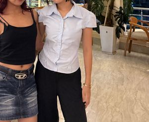 Newme Blue Fitted Shirt Women