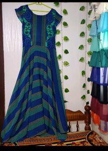 Combo Of Blue Flared Gown 🧿✨✨&Fish Cut Long Top