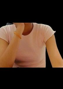 Pink Ruffle Trim Tee