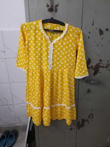 Yellow Printed Dress,like New