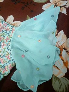 Aqua Embellished Mini Dress