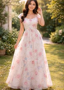 Floral Chiffon Maxi Dress