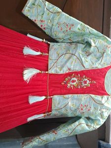 Girls Red Dress With Jacket