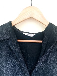Black Korean Aesthetic Button Up Shirt Top (Women)