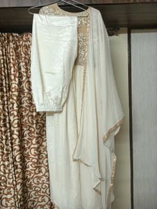 Beige &amp; Cream Gown Set