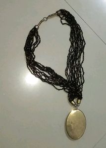 Oval Aesthestic Black Pendant Beads Set