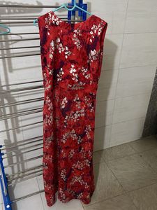 Red Floral Maxi Dress