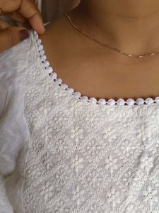 White Embroidered Kurti
