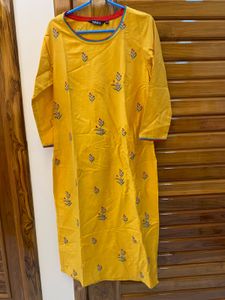 Yellow Embroidered Kurta