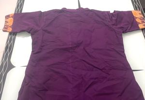 Purple Straight Neck Collar Kurti
