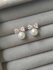 Pearl Bow Earrings