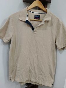 NETPLAY Men's Casual Beige Polo Shirt