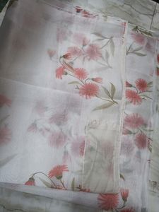 Off White Organza Floral Saree from Amazon.