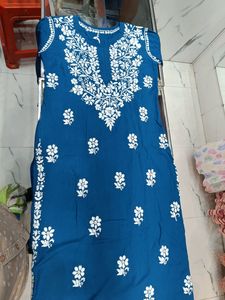 Lakhnavi Hand Embroidery Long Kurti