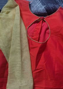 Elegant orange &amp; Gold Kurta Set