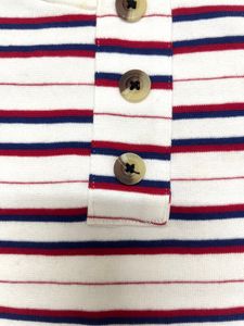 White Top With Red Blue Strips