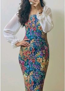 Floral Midi Bodycon Dress