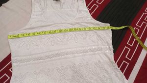 White Embellished Tank Top