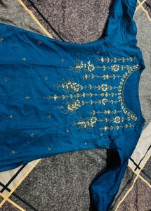 Elegant Teal Embroidered Suit