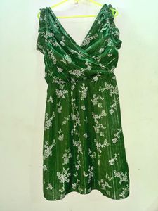 Green Butterfly Print Dress