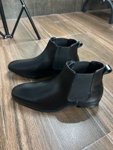 Black Leather Chelsea Boots