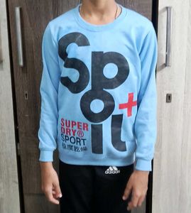 A Sky Blue Sweatershirt .