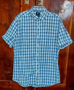 Blue Checked Short Sleeve Shirt