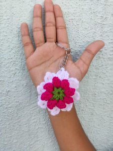 Crochet Flower Keychain 🌺🌻🌹🌷