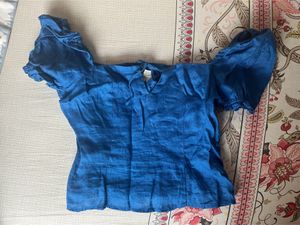 Beautiful Blue Linen H&M Top