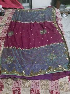 FANCY Purple Shimmer Saree