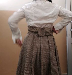 Checked High-Waisted Skirt