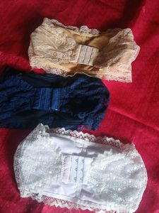 Strapless Padded Lace Bra Set Of 3