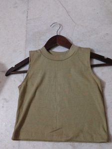 Tan Mock Neck Tank