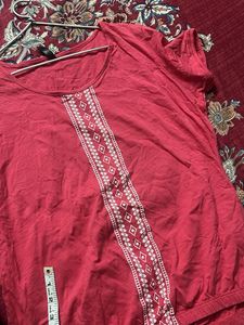 pink Embroidered Top