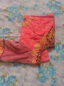 Embroidered Peach Blouse