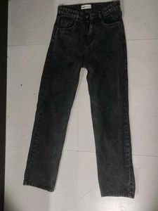 Mango Black Wash Straight Leg Jeans