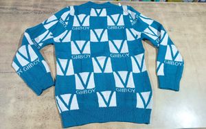 Blue &amp; White Graphic Sweater