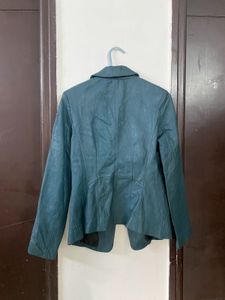 turquoise Stylish  leather Blazer size S