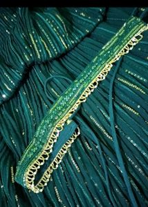 Bottle Green Pure Chikankari Chiffon Gown
