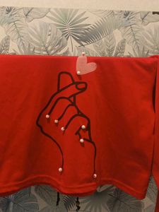 Red Graphic Print Top