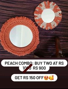 Peach Mirror Macrame
