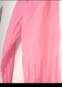 21) Chikankari Trouser Pink