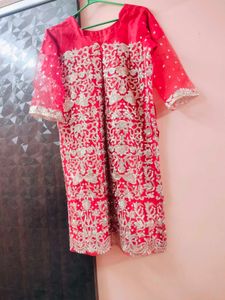 Red Pakistani Top Dupp